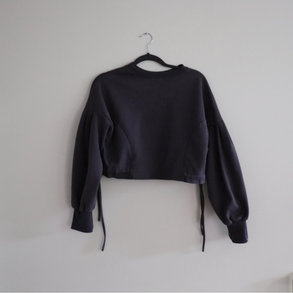 Navy Cropped Sweatshirt